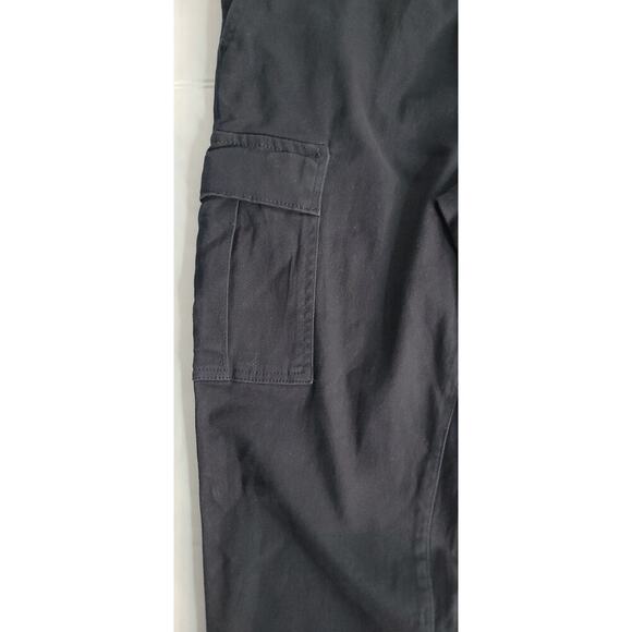 Tahari Pull On Cargo Jogger Pants Womens Medium Black High Rise Pockets Cotton - Picture 5 of 12
